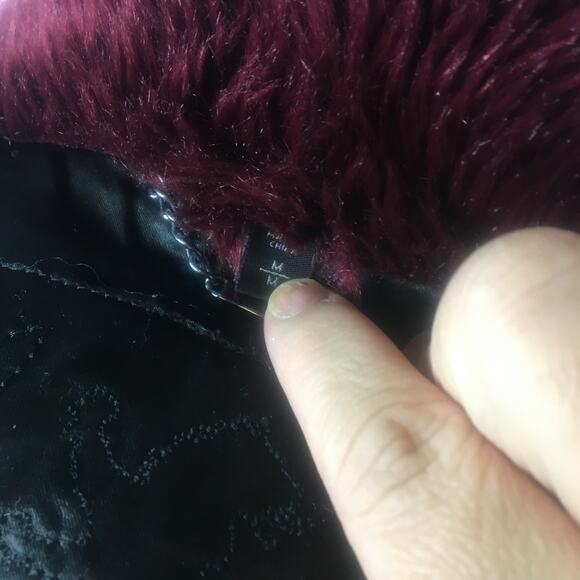 Express Special Edition red faux fur coat bomber jacket size Medium - Picture 7 of 10